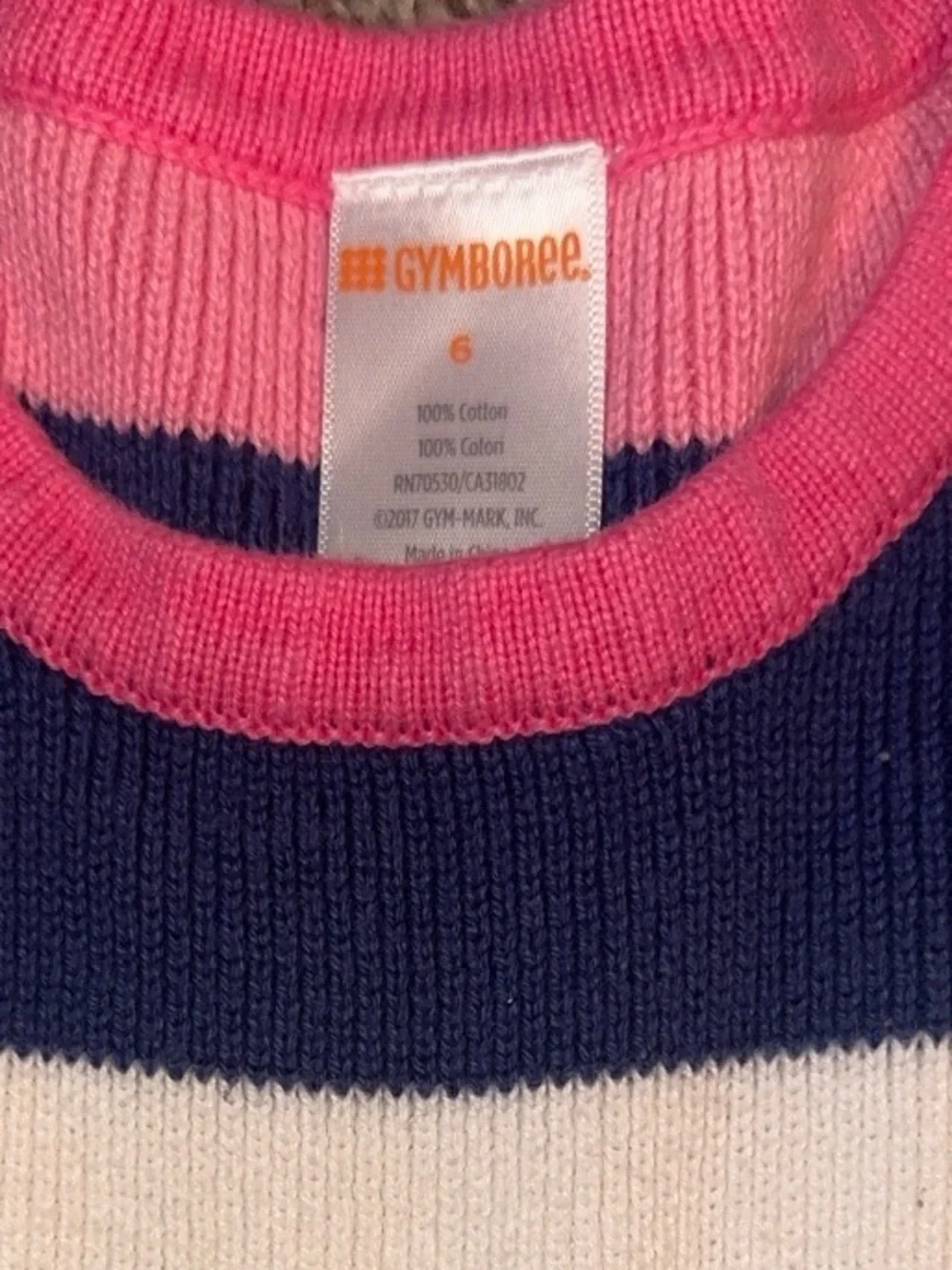 Gymboree Striped Knit Dress in Pink, Navy, White & Aqua